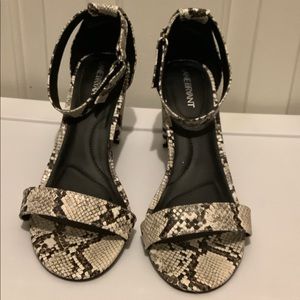 Gray Snake Skin Heeled Sandal